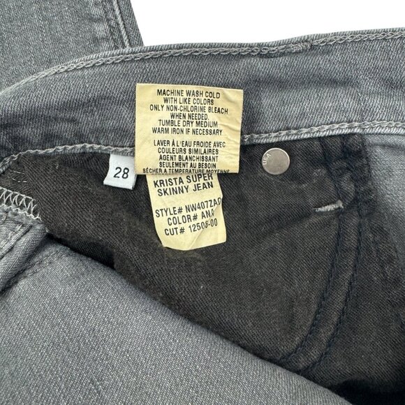 Hudson Krista Super Skinny Low-Rise Gray Distressed Wash Jeans Women's Size 28 - Picture 8 of 8